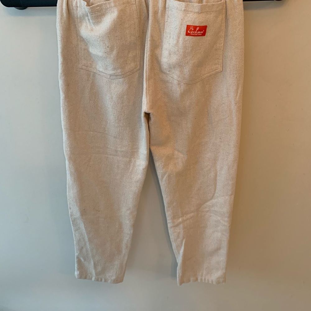 Cream Casual Men’s Pants with Back Pockets